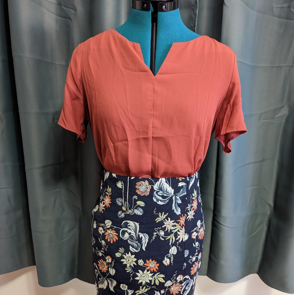 Terra Cotta/ burnt orange Pleione Blouse